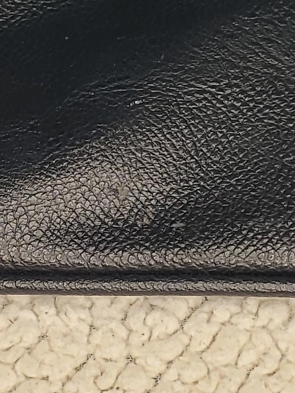 NINE WEST Black Leather Crossbody Bag with Three Front Zippers | Medium